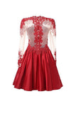 A Line Long Sleeves Applique Homecoming Dresses