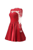 A Line Long Sleeves Applique Homecoming Dresses