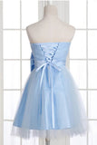 A-Line Strapless Bowknot Short Prom Dresses