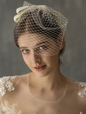 One-tier Stylish Wedding Veil Blusher Veils / Birdcage Veils with Ribbon Bow Tulle