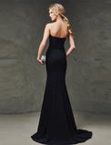 Mermaid / Trumpet Elegant Dress Strapless Sleeveless Sweep / Brush Train Polyester with