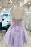 A-Line Appliques Sweetheart Short Homecoming Dress