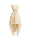 A-Line Homecoming Dresses Tiered Dress Party Wear Asymmetrical Sleeveless Strapless Chiffon with Ruched