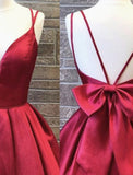 A-Line Homecoming Dresses Backless Dress Holiday Short / Mini Sleeveless Spaghetti Strap Charmeuse with Bow(s)