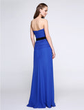 Sheath / Column Bridesmaid Dress Strapless Sleeveless Elegant Floor Length Chiffon with Criss Cross