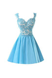 A-line Chiffon Applique Homecoming Dresses