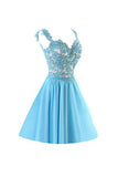 A-line Chiffon Applique Homecoming Dresses