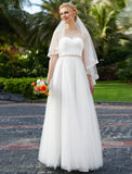 Reception Wedding Dresses Princess Sweetheart Strapless Floor Length Chiffon Bridal Gowns With Sashes / Ribbons Beading