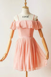 A-line Sleeves Short Chiffon Homecoming Dress