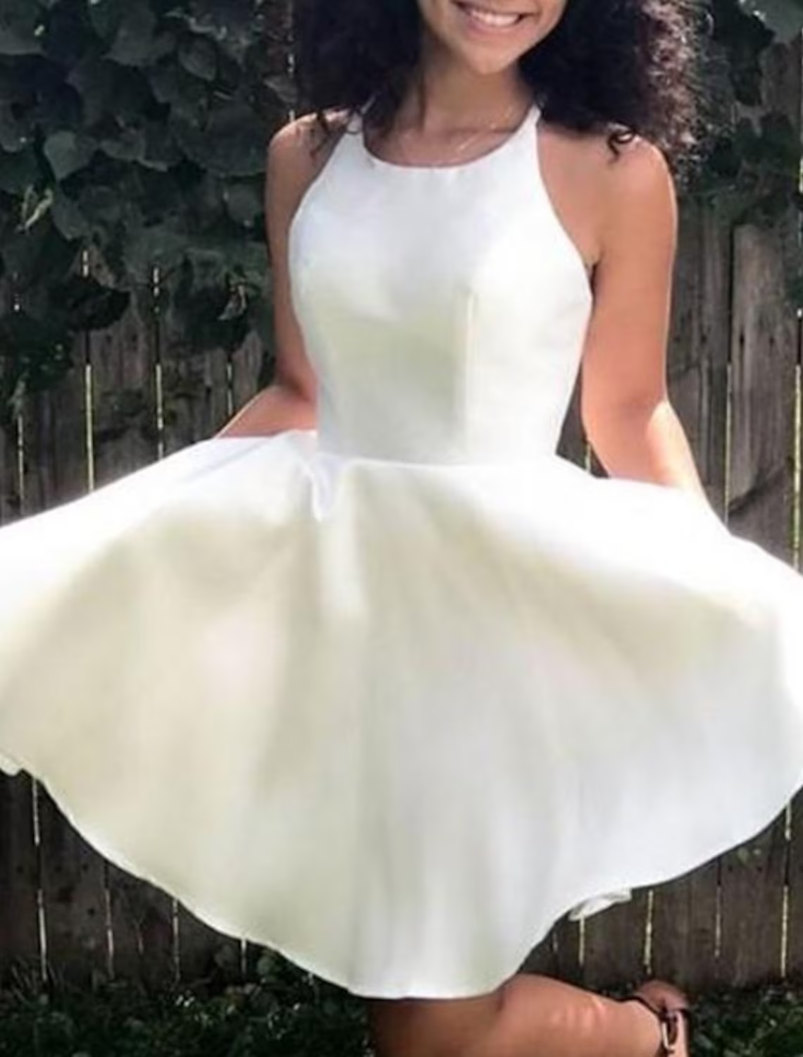 A-Line Cocktail Dresses Party Dress Engagement Short / Mini Sleeveless Jewel Neck Chiffon with Sleek