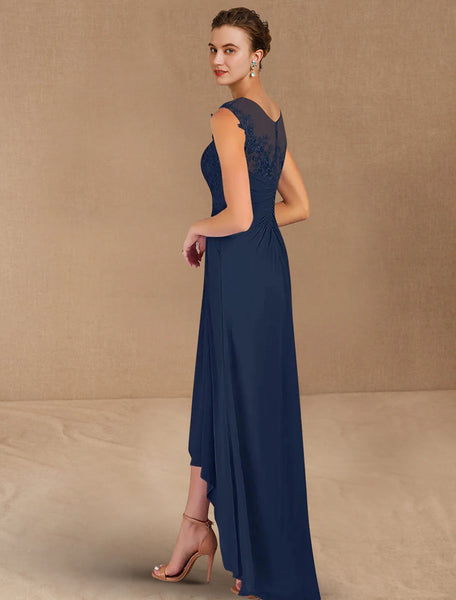 A-Line Mother of the Bride Dress Formal Wedding Guest Elegant Jewel Ne ...