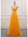 A-Line Wedding Guest Dresses Floral Dress Prom Sweep / Brush Train Sleeveless Off Shoulder Chiffon with Appliques