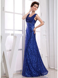 Sheath / Column Sparkle Wedding Guest Engagement Formal Evening Dress V Neck Sleeveless Floor Length Chiffon with Beading