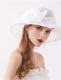 Hats Organza Sun Hat Tea Party Kentucky Derby Melbourne Cup Wedding With Appliques Headpiece Headwear