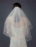 Two Layers Short Bridal Veil With Comb Edge White Ivory Bride Wedding Accessories