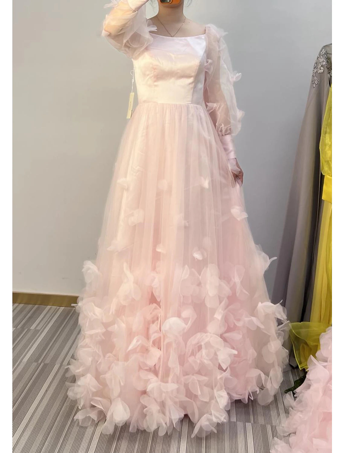 A-Line Prom Dresses Maxi Dress Sweet 16 Birthday Floor Length Long Sle ...