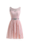 A-line Lace Short Homecoming Dresses