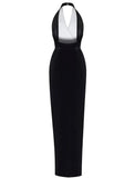 Sheath / Column Evening Gown Elegant Dress Formal Floor Length Sleeveless V Neck Imitation Silk with Slit