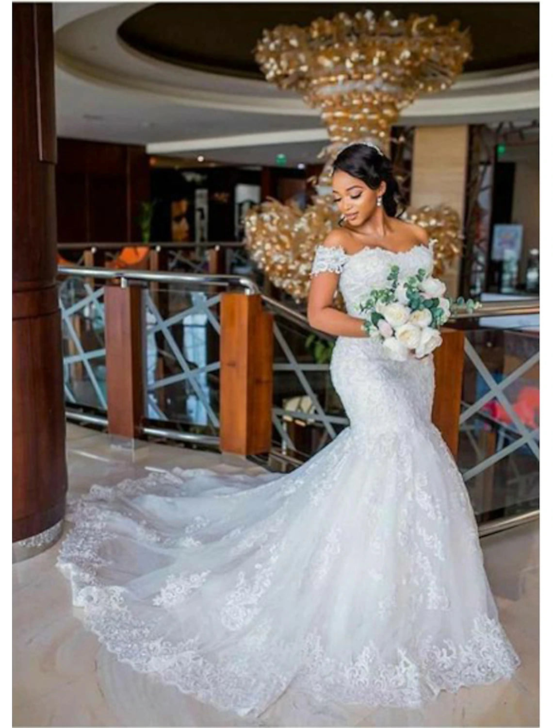 Engagement Sexy Formal Wedding Dresses Mermaid Trumpet Off