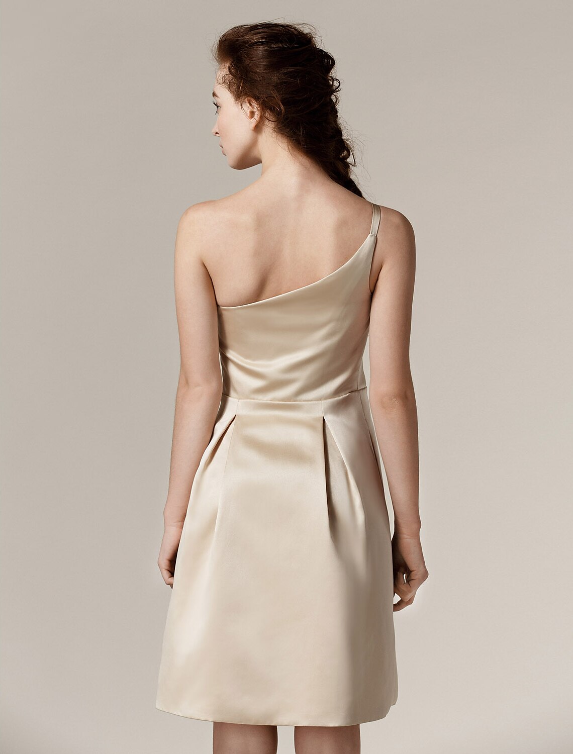 Ashley Straps Knee-length Satin Bridesmaid Dress