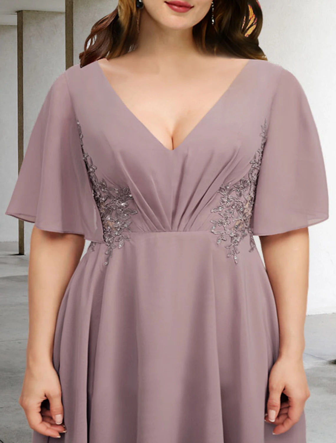 A-Line Mother of the Bride Dresses Plus Size Hide Belly Curve