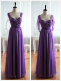 Cap Sleeves Backless Chiffon Prom Dress Bridesmaid Dress