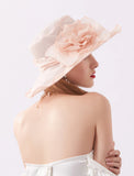 Hats Organza Sun Hat Tea Party Kentucky Derby Melbourne Cup Wedding With Appliques Headpiece Headwear