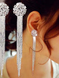 Women‘s Drop Earrings Fine Jewelry Tassel Fringe Precious Stylish Earrings Jewelry White For Wedding Party 3 Pairs