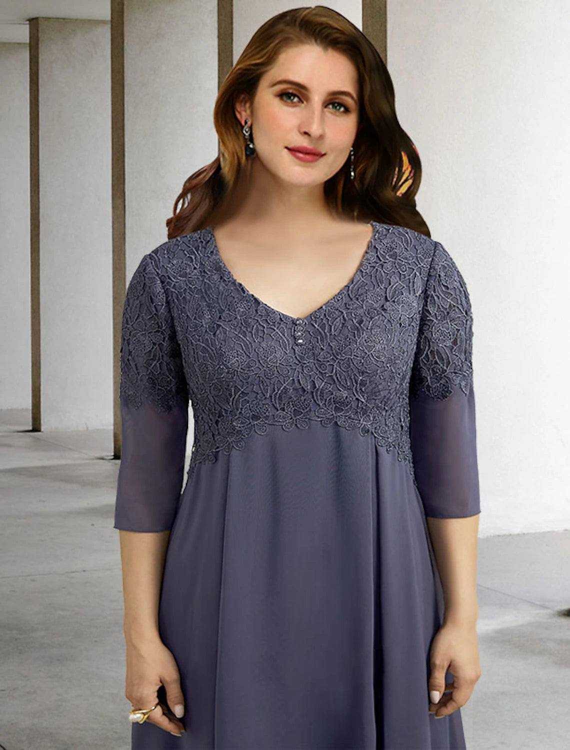 Aline plus size mother of deals the bride dresses tea length