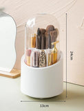 Makeup Brush Storage Bucket Rotating Dust-proof Cosmetic Storage Box Desktop Transparent Beauty Brush Storage