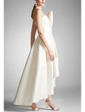 A-Line Prom Dresses Elegant Dress Formal Prom Asymmetrical Sleeveless Strapless Taffeta with Ruched