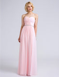 Sheath / Column Bridesmaid Dress Sweetheart Sleeveless Open Back Floor Length Chiffon with Criss Cross