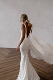 Mermaid Deep V-Neck Backless Wedding Dresses