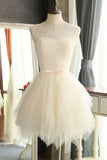 A-line Tulle Short Prom Dresses Homecoming Dresses