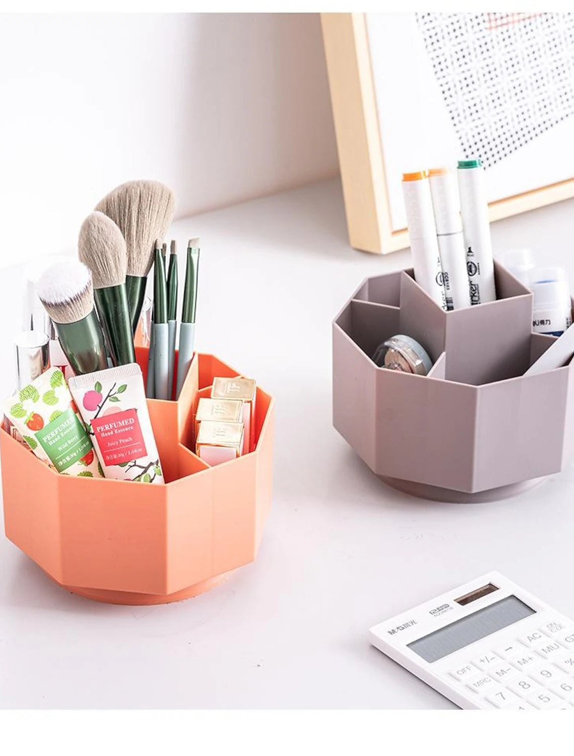 Rotating Pen Holder Large-Capacity Office Student Dormitory Desktop Cosmetics Storage Box Brush Holder Pencil Case