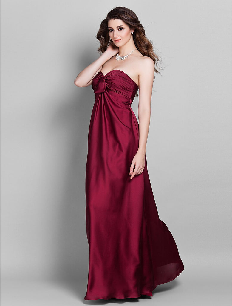Sheath/Column Sweetheart Sleeveless Ruched Asymmetrical Bridesmaid Dresses with Slit & Cowl Back