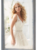 Engagement Open Back Sexy Formal Wedding Dresses Court Train A-Line Sleeveless V Neck Lace With