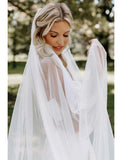 One-tier / Classic Style Wedding Veil Chapel Veils with Pure Color 110.24 in (280cm) Tulle