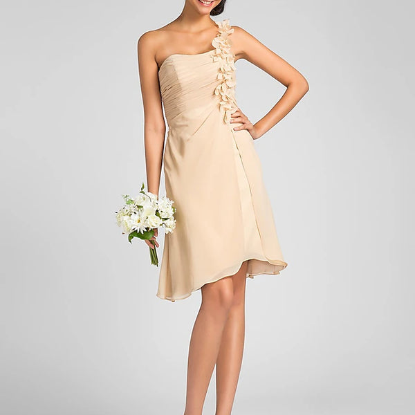 Elegant Knee-Length Chiffon Flower Girl Dress with Sheath Column Straps and Ruched Draping