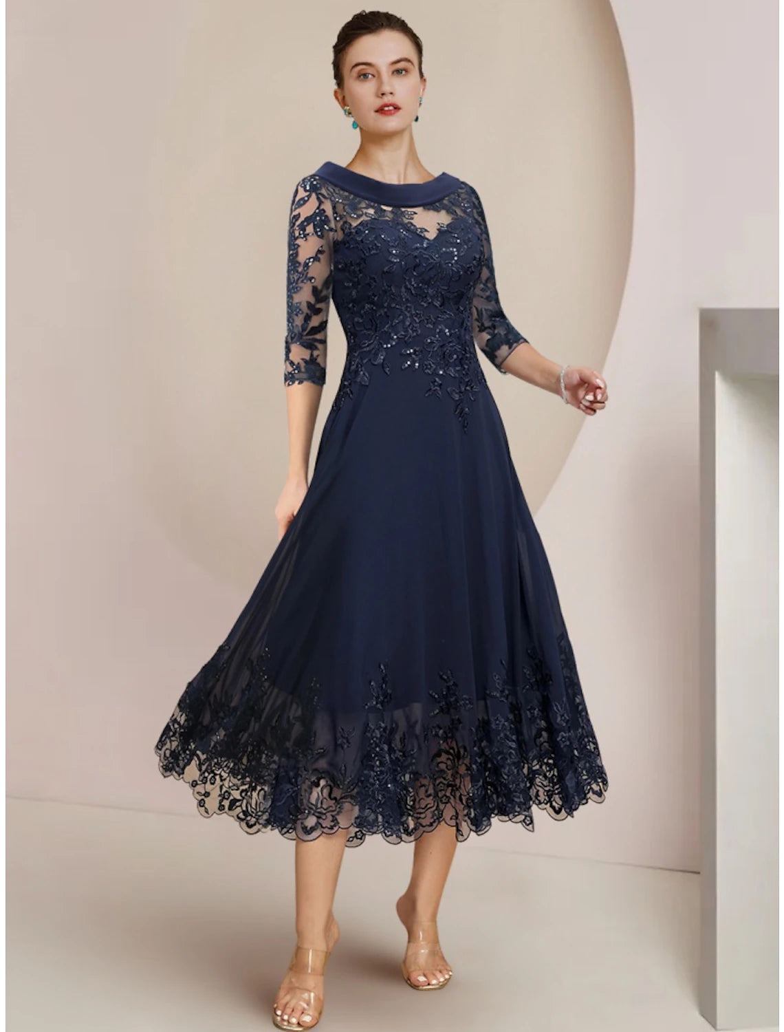 A Line Mother of the Bride Dress Wedding Guest Elegant Petite