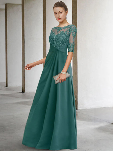 Sheath / Column Mother of the Bride Dress Plus Size Elegant Jewel Neck ...