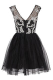 A Line Round Neck Short Prom Dress Homecoming Dress Lace Graduation Dress