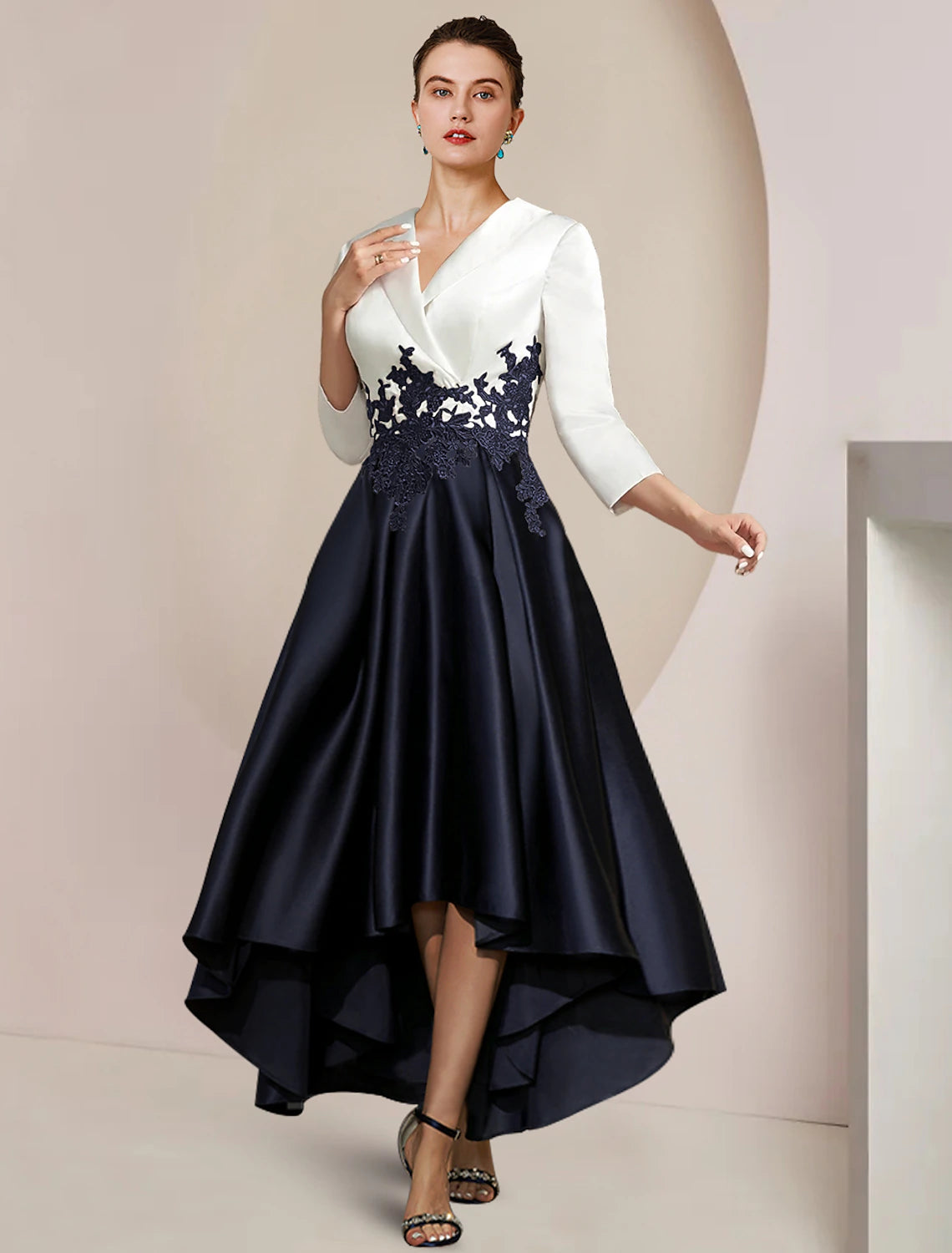 A-Line Mother of the Bride Dress Formal Wedding Guest Elegant High Low ...