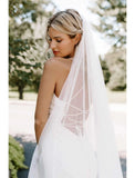 One-tier / Classic Style Wedding Veil Chapel Veils with Pure Color 110.24 in (280cm) Tulle