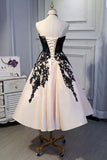 A-line Satin Sweetheart Lace Short Homecoming dresses