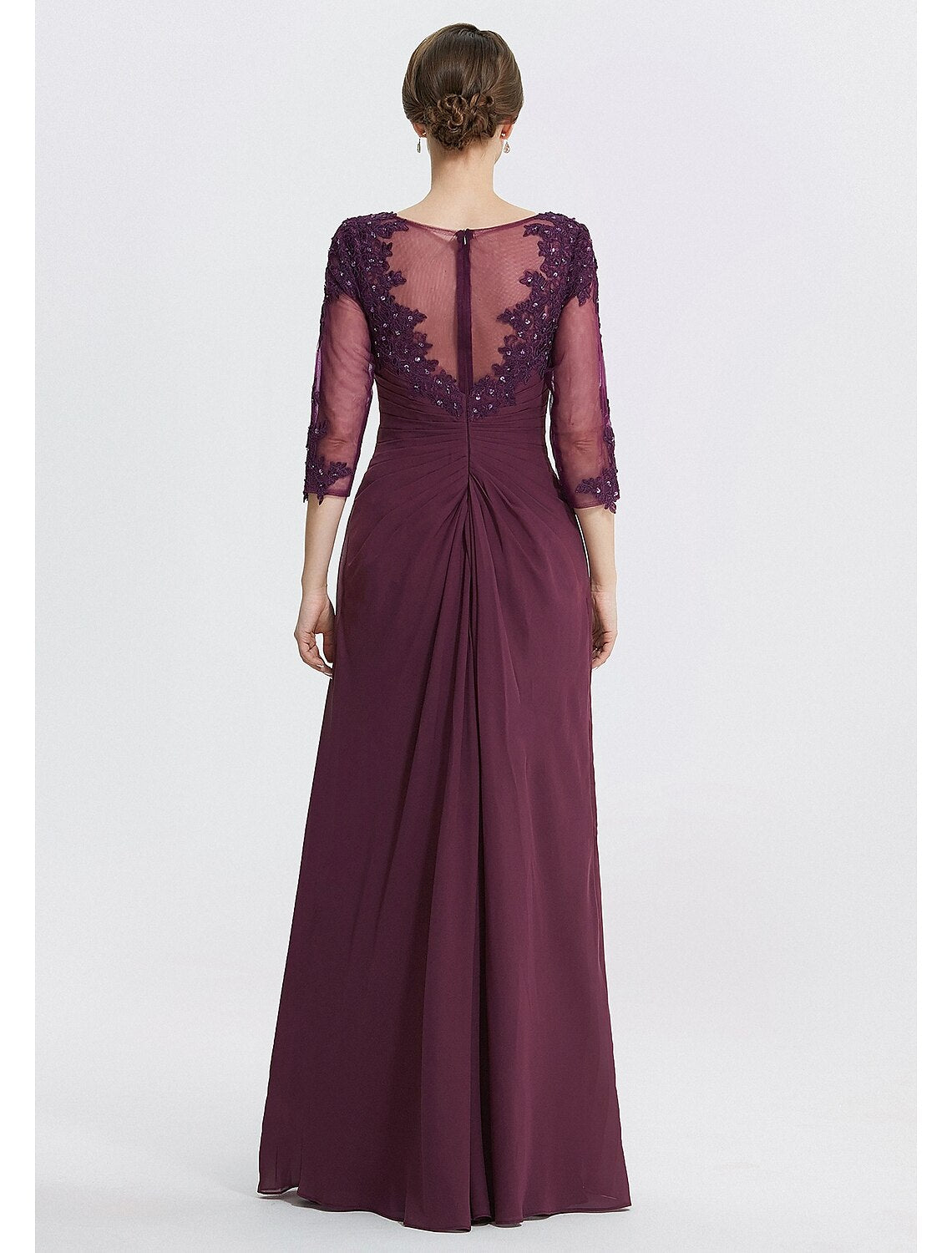 A-Line Mother of the Bride Dress Formal Wedding Guest Elegant Jewel Ne ...
