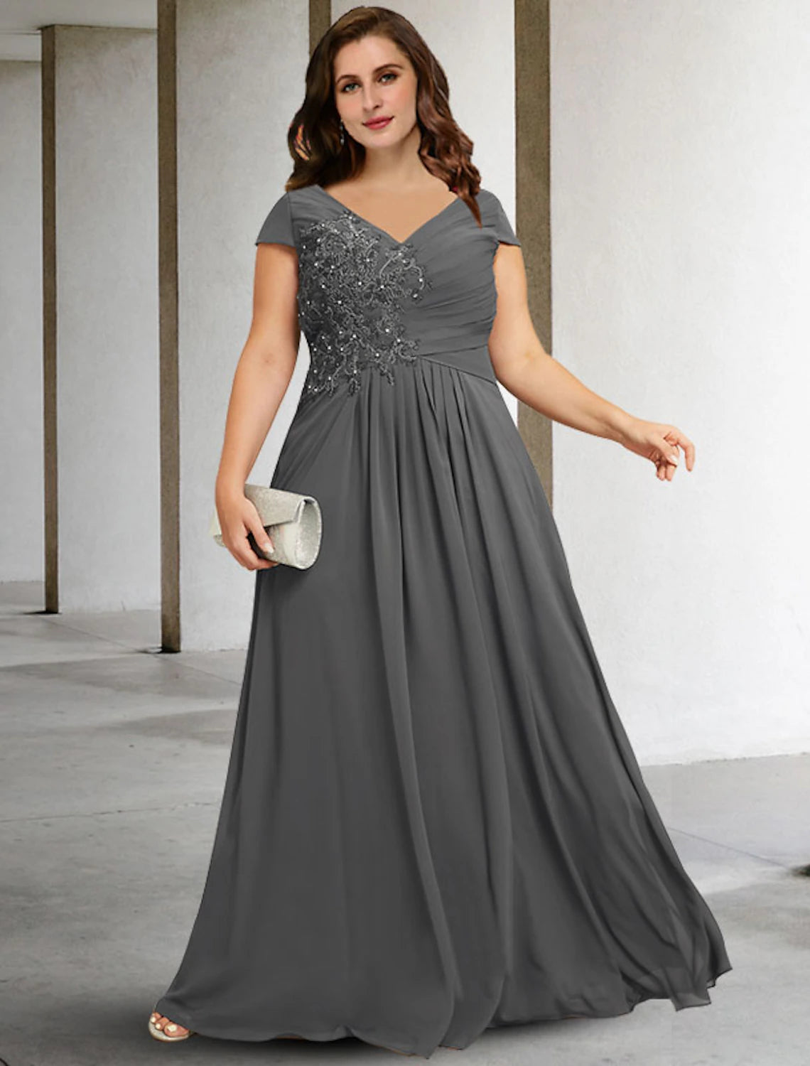 A Line Mother of the Bride Dresses Plus Size Hide Belly Curve