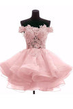 Off Shoulder Organza Short Homecoming Dresses