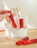 1PCS Cosmetic Storage Box Rotary Dust-proof Cosmetic Brush Storage Cylinder Dresser Desk Pen Mouth Red Eye Shadow Storage Rack