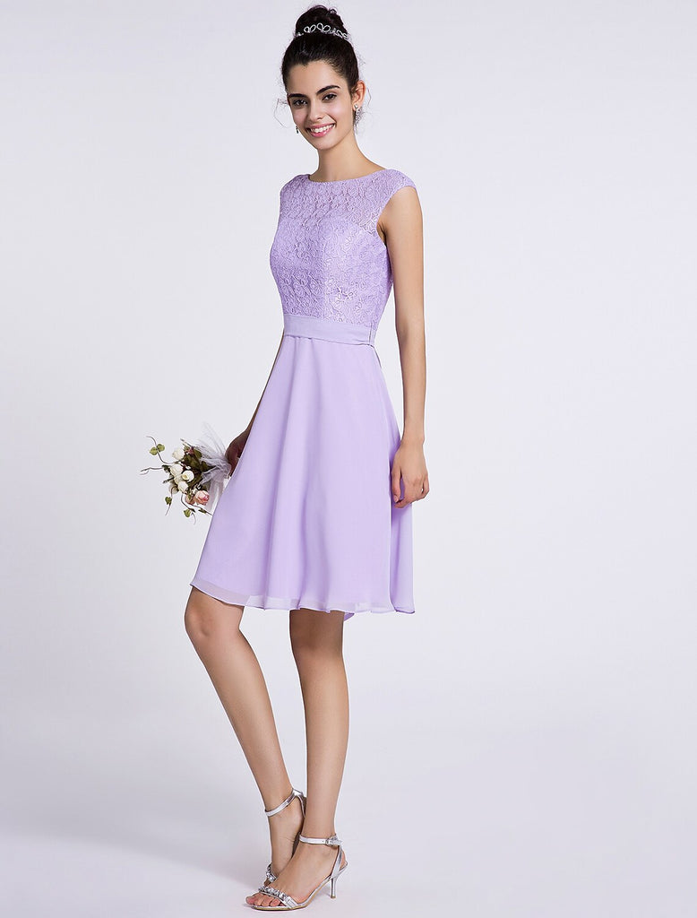 Elegant A-Line Scoop Sleeveless Chiffon Bridesmaid Dresses